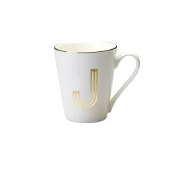 Bitossi Home Mug Lettera J 10,3 O 8,7 Cm Decalcomania Oro