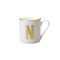 Bitossi Home Mug Lettera N 9,3 O 8,6 Cm Decalcomania Oro