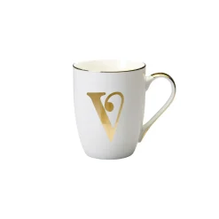 Online Bitossi Home Mug Lettera V 10,3 O 8,2 Cm Decalcomania Oro