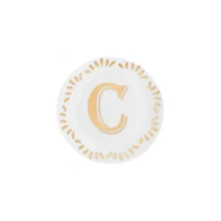 New Bitossi Home Piattino Lettera C Decalcomania Oro