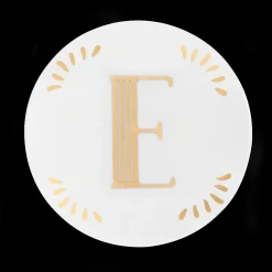Bitossi Home Piattino Lettera E Decalcomania Oro