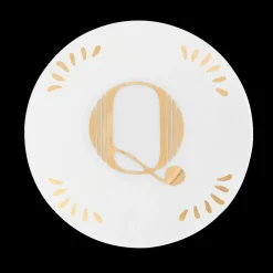 New Bitossi Home Piattino Lettera Q Decalcomania Oro