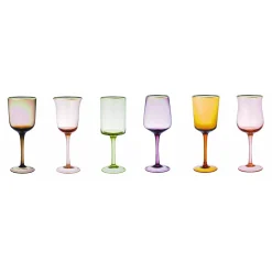 New Bitossi Home Set 6 Calici Forme Assortite Nuances Ambra/Rosa Bordo Oro