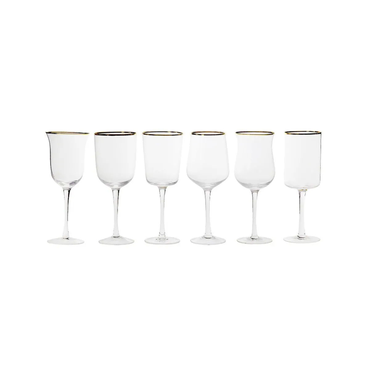 Outlet Bitossi Home Set 6 Calici Forme Assortite Trasparente