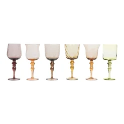 Clearance Bitossi Home Set 6 Calici Forme Assortite - Texture Nuance Ambra/Rosa