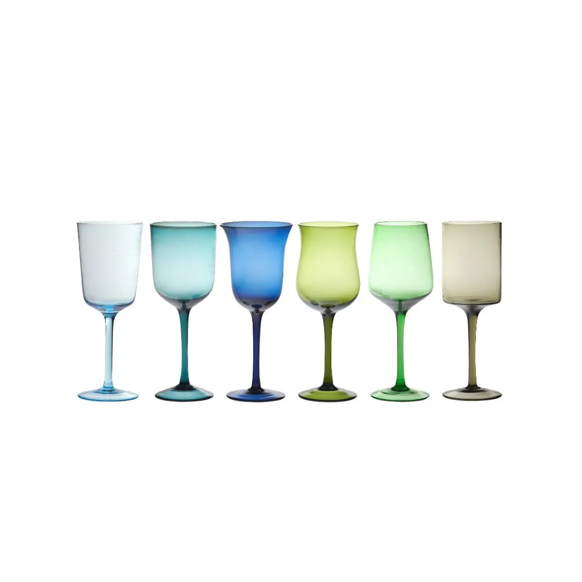 New Bitossi Home Set 6 Calici Forme Assortite Nuances Blu/Verde