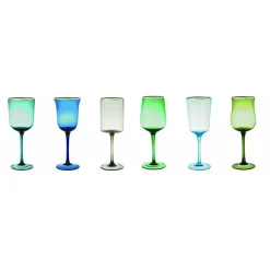 Clearance Bitossi Home Set 6 Calici Forme Assortite Nuances Blu/Verde Bordo Oro