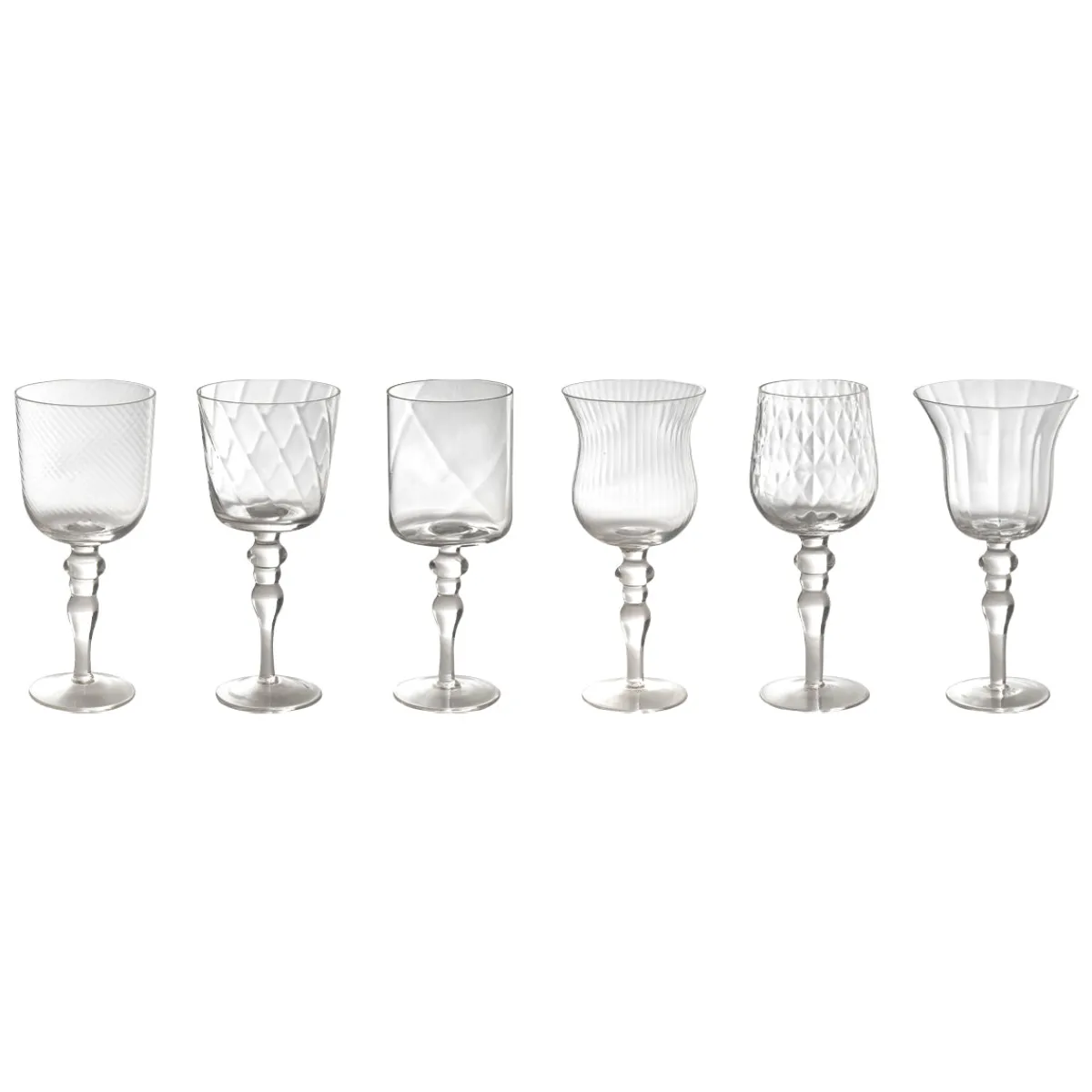 Online Bitossi Home Set 6 Calici Forme Assortite - Texture Trasparente