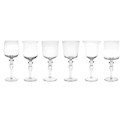 Clearance Bitossi Home Set 6 Calici Stelo Lavorato Forme Assortite Trasparente