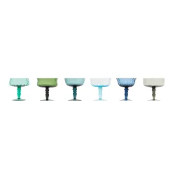 Online Bitossi Home Set 6 Coppette Forme Assortite - Texture Nuance Blu/Verde
