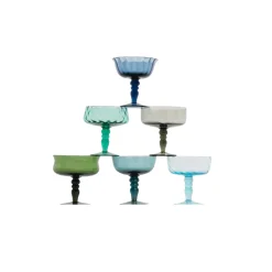Online Bitossi Home Set 6 Coppette Forme Assortite - Texture Nuance Blu/Verde