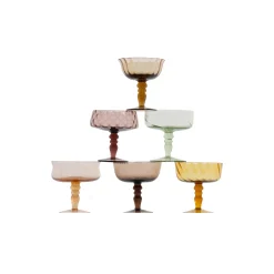 Bitossi Home Set 6 Coppette Forme Assortite - Texture Nuance Ambra/Rosa