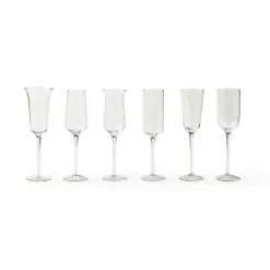 Outlet Bitossi Home Set 6 Flute Forme Assortite Trasparente