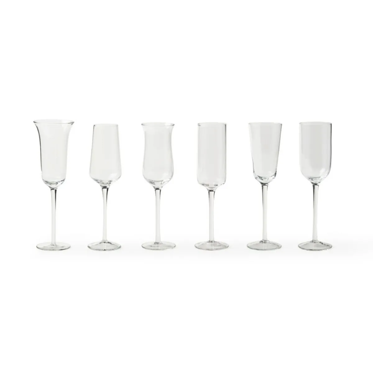 Outlet Bitossi Home Set 6 Flute Forme Assortite Trasparente