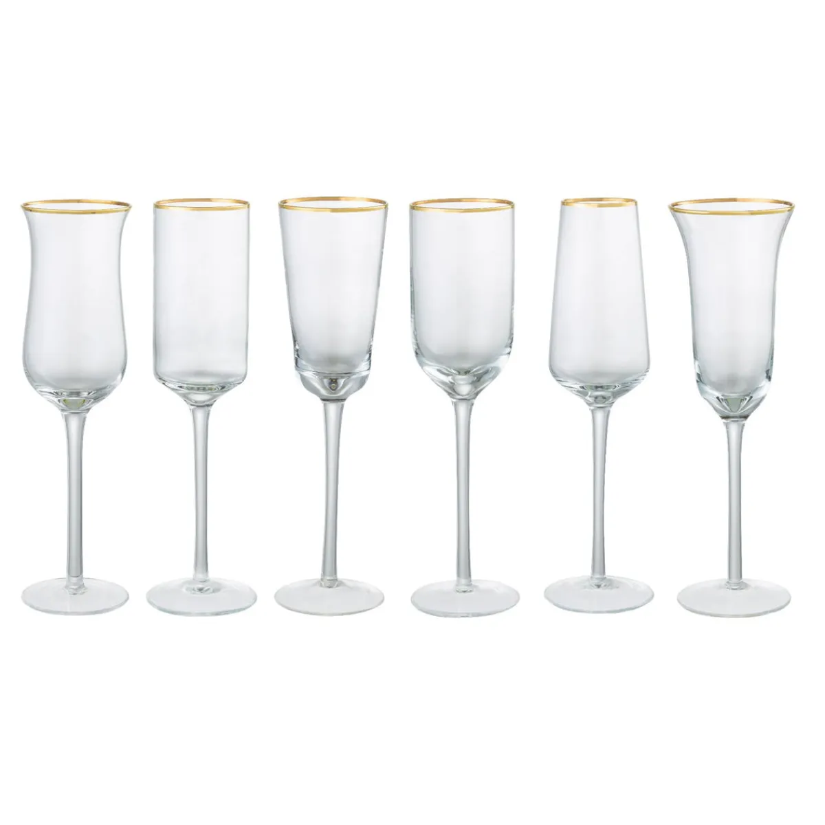 Discount Bitossi Home Set 6 Flute Forme Assortite Trasparente