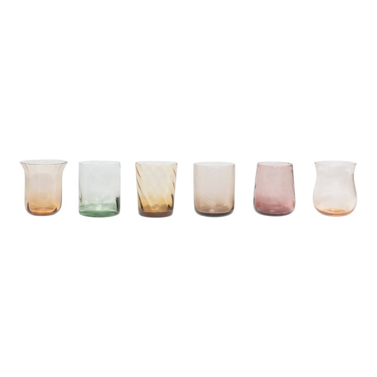 Bitossi Home Set 6 Tumbler - Texture Nuance Ambra/Rosa