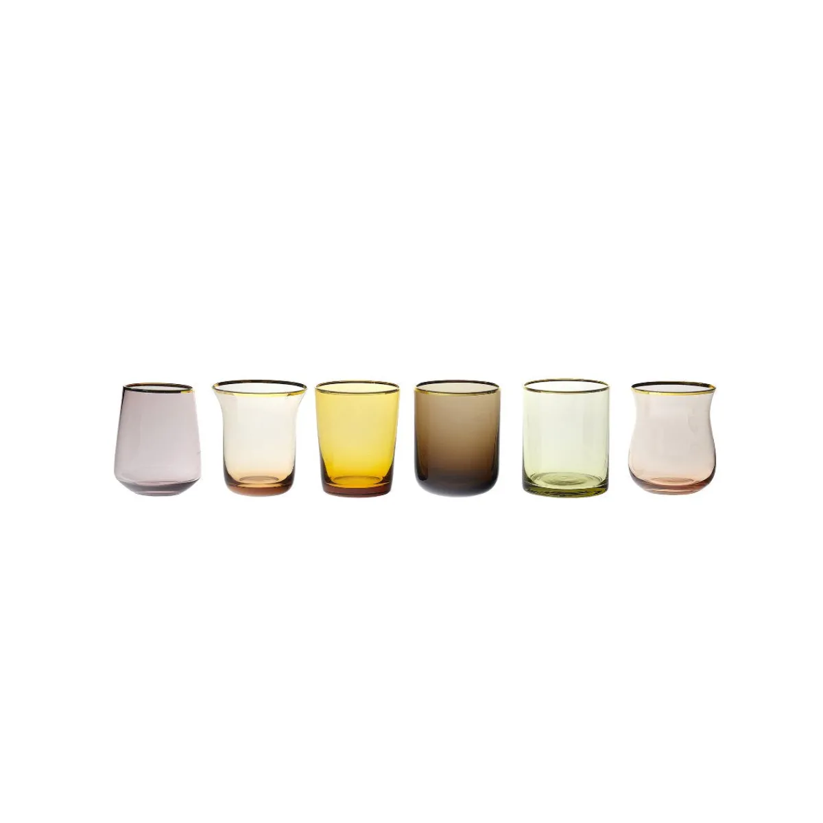 Online Bitossi Home Set 6 Tumbler Forme Assortite Nuances Ambra/Rosa Bordo Oro