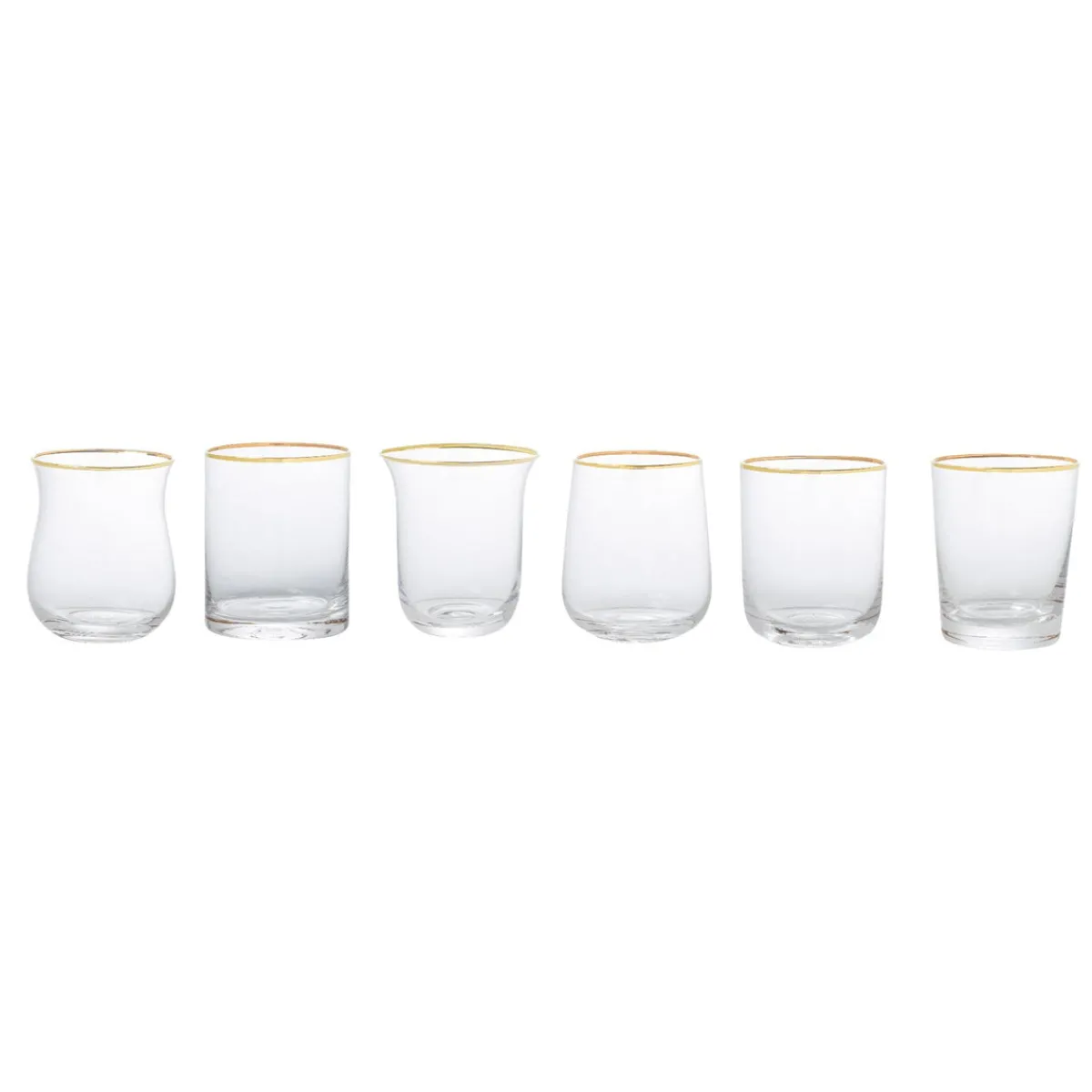 New Bitossi Home Set 6 Tumbler Forme Assortite Trasparente